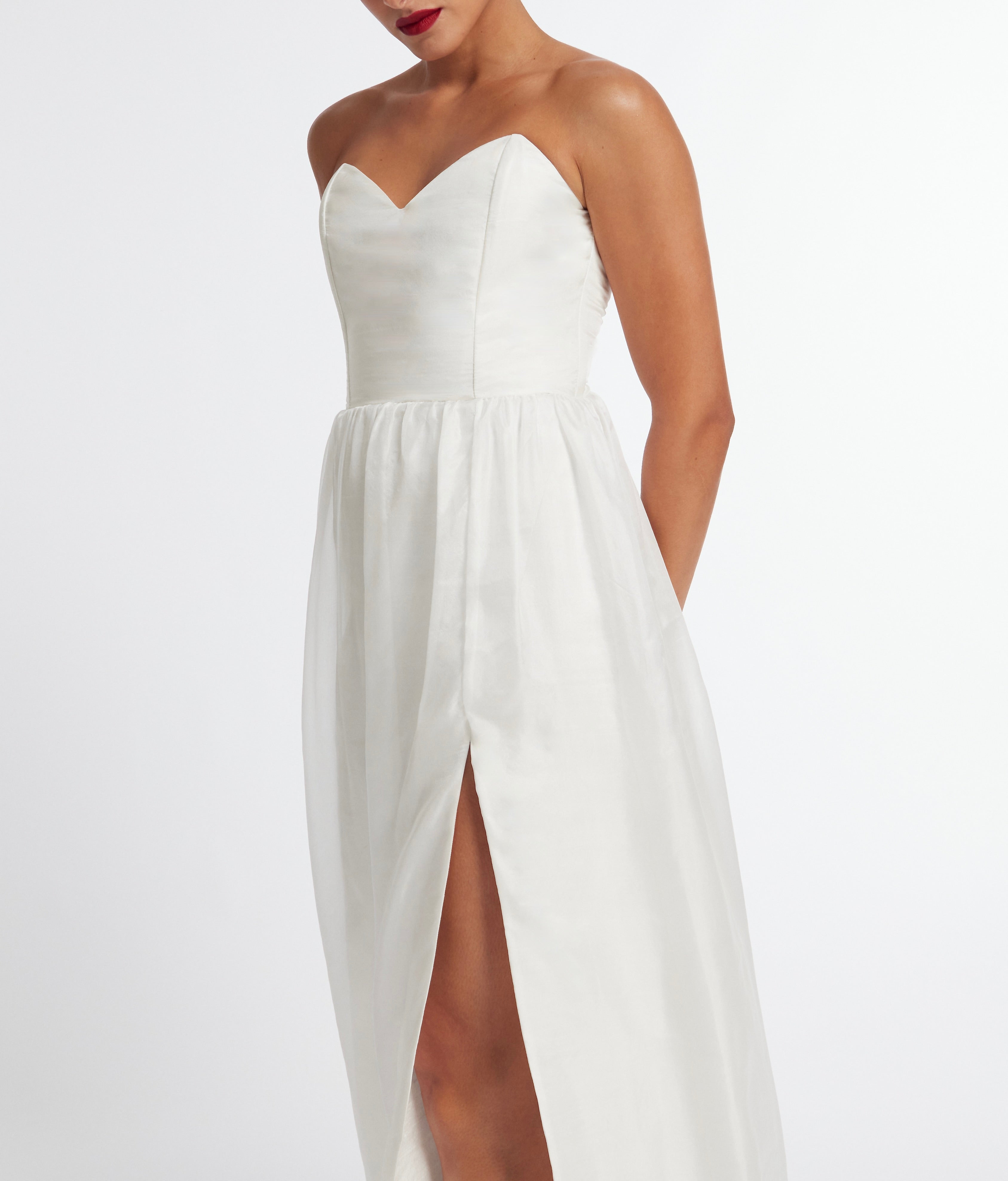White Dupion Habotai Dress